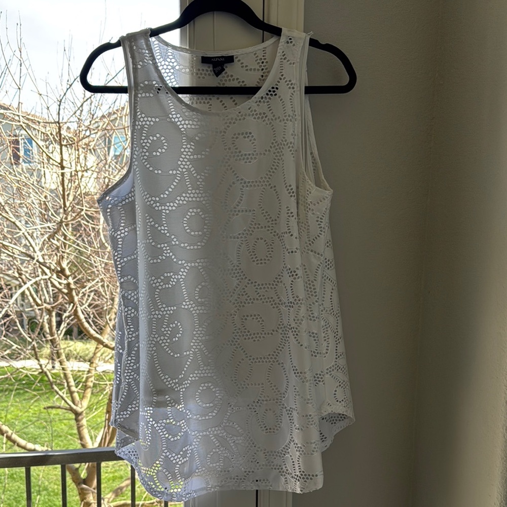 White Sleeveless Lace Top